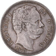 Coin, Italy, Umberto I, 5 Lire, 1878, Rome, EF(40-45), Silver, KM:20
