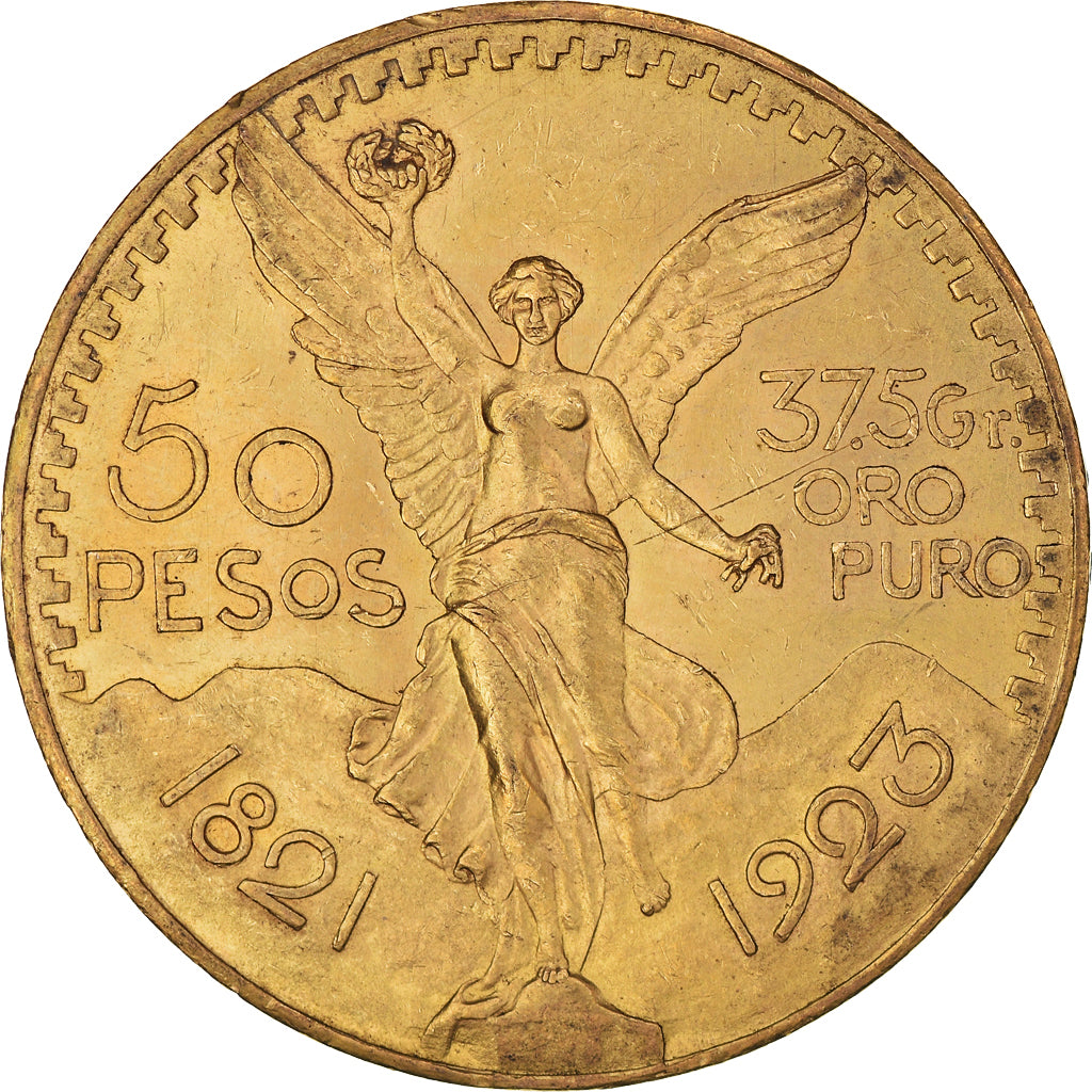 Munten, Mexico, 50 Pesos, 1923, Mexico City, PR, Goud, KM:481