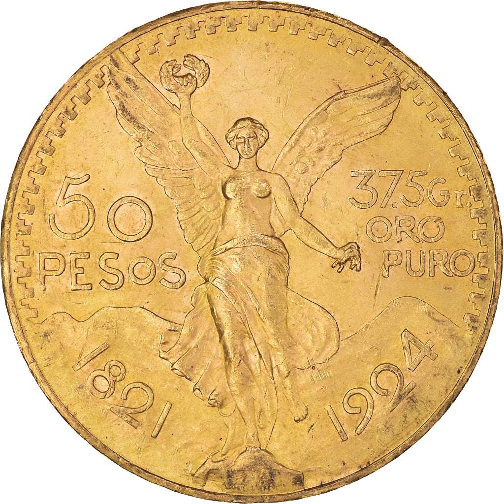 Munten, Mexico, 50 Pesos, 1924, Mexico City, PR+, Goud, KM:481