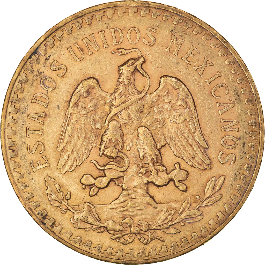 Moneda, México, 50 Pesos, 1924, Mexico City, MBC+, Oro, KM:481