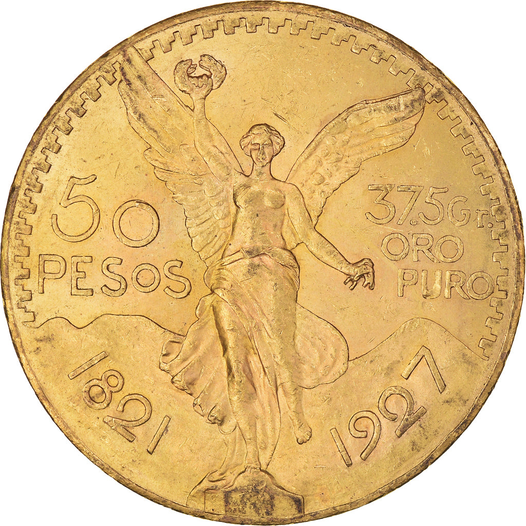 Moneda, México, 50 Pesos, 1927, Mexico City, EBC, Oro, KM:481