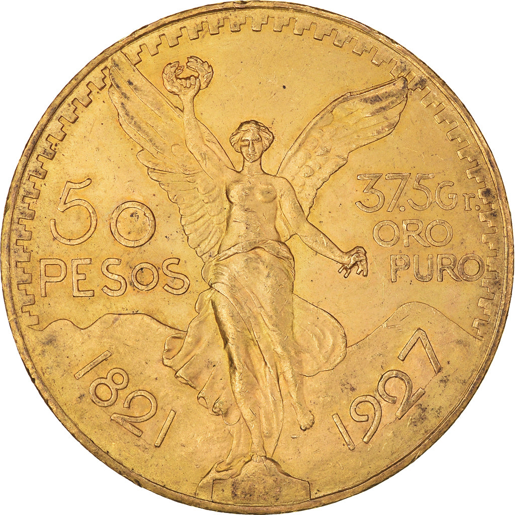 Moneda, México, 50 Pesos, 1927, Mexico City, EBC, Oro, KM:481