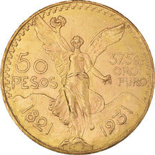 Moneda, México, 50 Pesos, 1931, Mexico City, EBC, Oro, KM:481