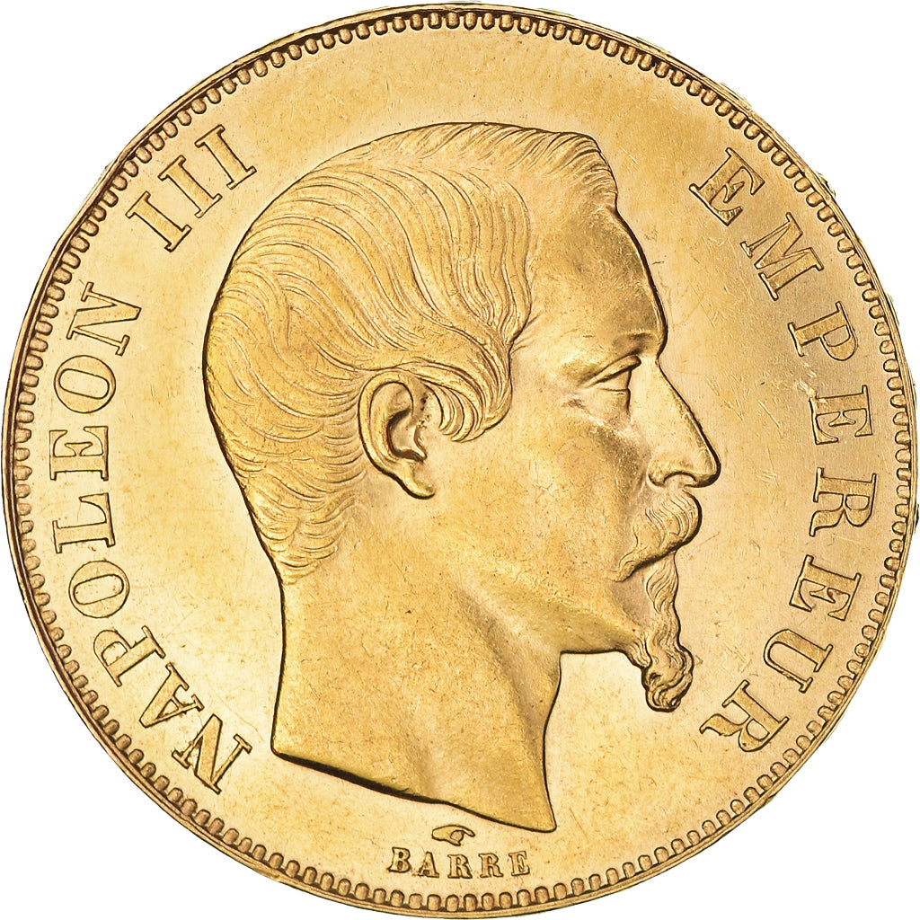 Moneta, Francja, Napoleon III, 50 Francs, 1857, Paris, AU(55-58), Złoto