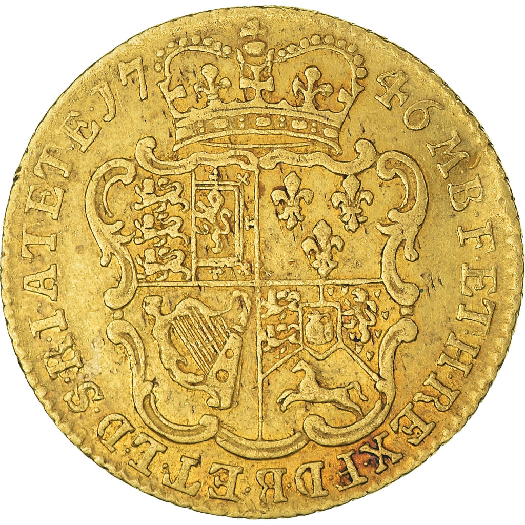 Coin, Great Britain, George II, 1/2 Guinea, 1746, London, EF(40-45), Gold