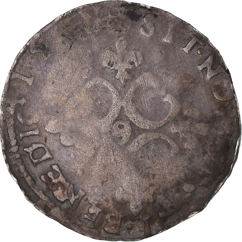 Moeda, França, Charles IX, Sol Parisis, 156(?), Rennes, VF(20-25), Lingote