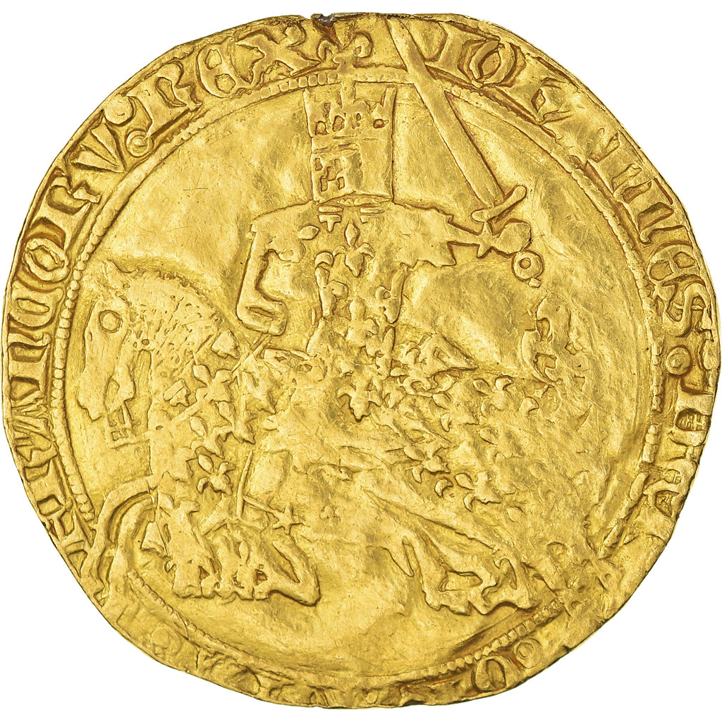 Moneta, Francja, Jean II le Bon, Franc à cheval, VF(30-35), Złoto