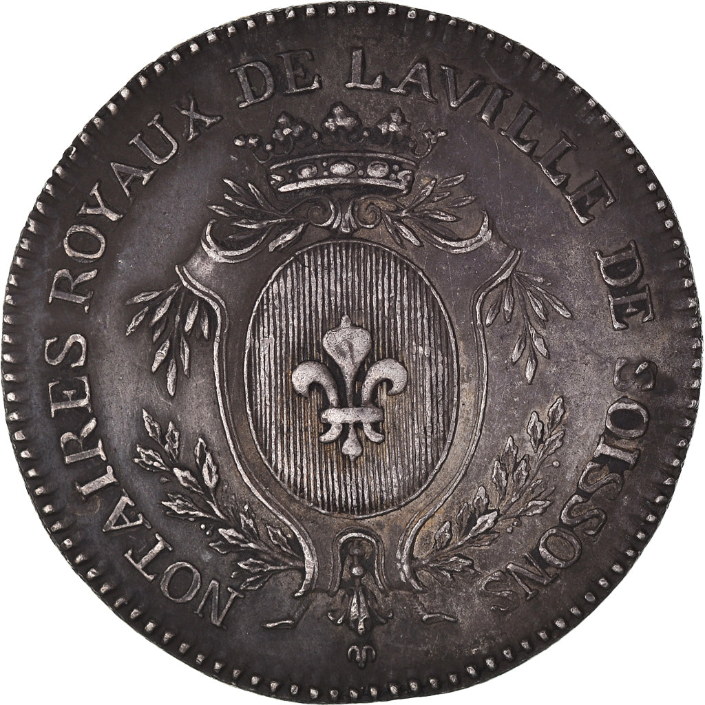 França, Token, Luís XVI, Notaires de Soissons, AU(50-53), Prata