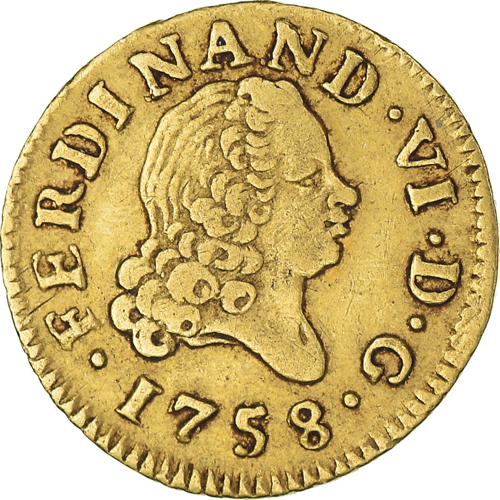 Monnaie, Espagne, Ferdinand VI, 1/2 Escudo, 1758, Madrid, TTB, Or, KM:378
