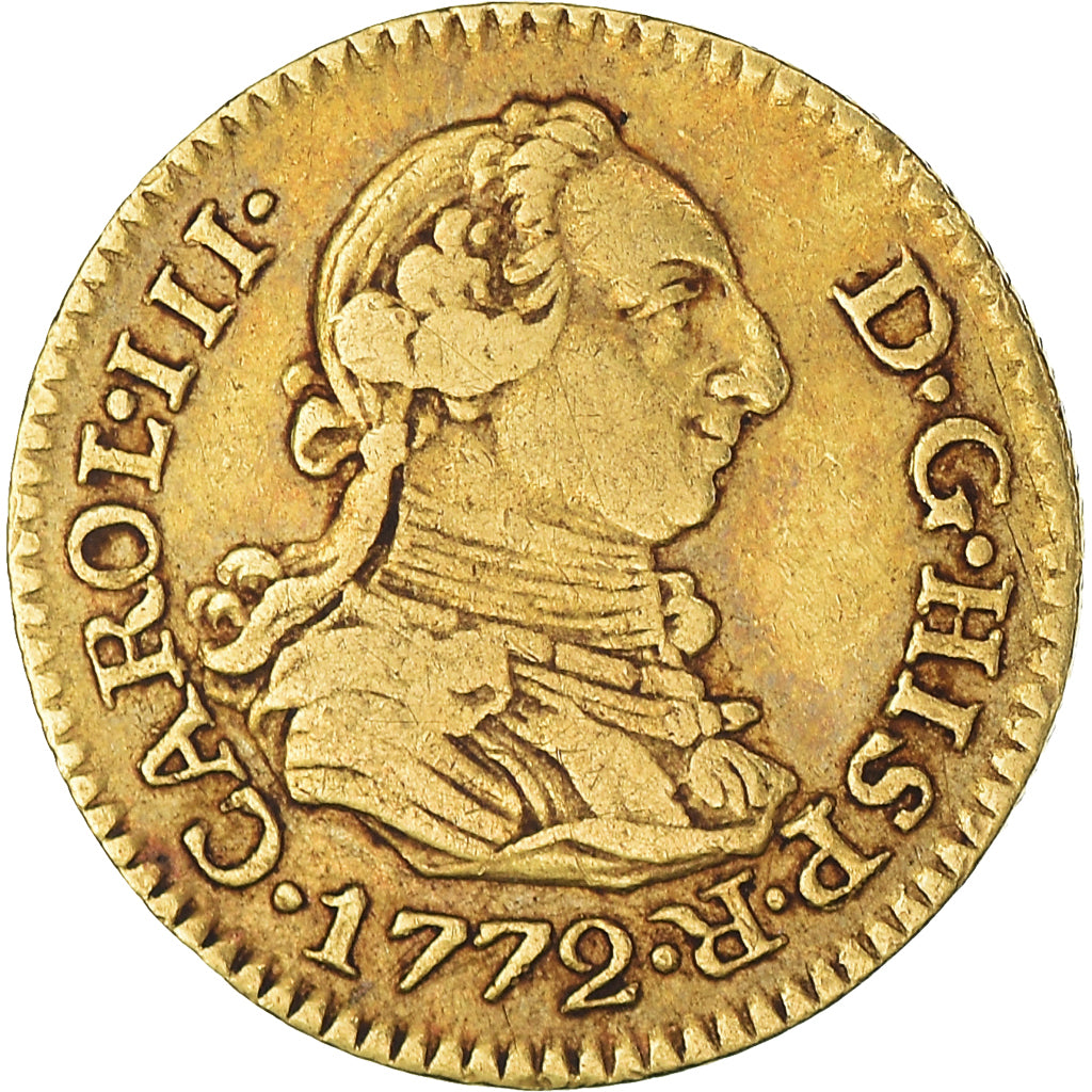 Moneda, España, Charles III, 1/2 Escudo, 1772, Madrid, MBC, Oro, KM:415.1