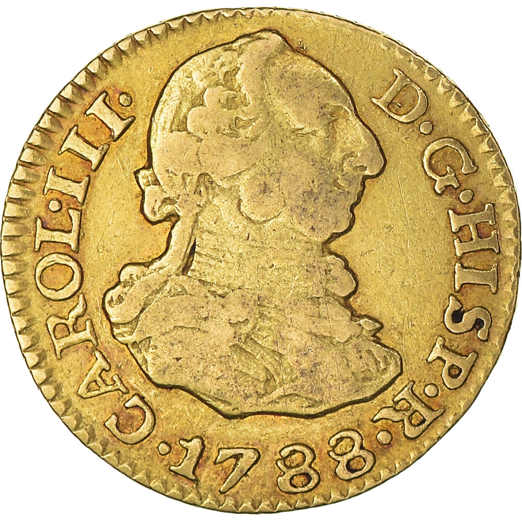 Moeda, Espanha, Charles III, 1/2 Escudo, 1788, Seville, EF(40-45), Dourado