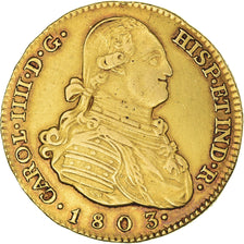 Monnaie, Espagne, Charles IV, 4 Escudos, 1803, Madrid, TTB, Or, KM:436.1