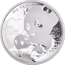 Coin, China, Panda, 10 Yüan, 2019, Bullion, MS(65-70), Silver