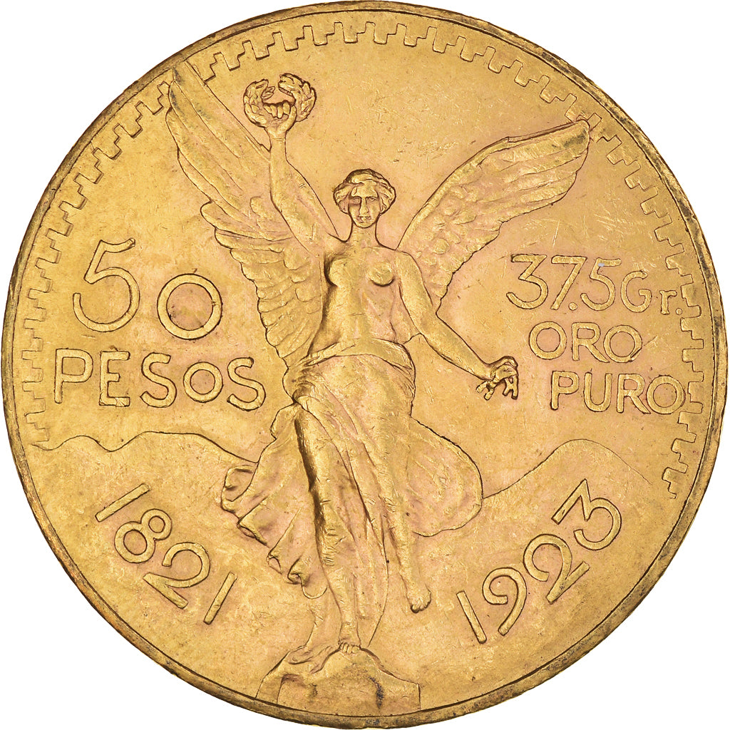 Munten, Mexico, 50 Pesos, 1923, Mexico City, PR, Goud, KM:481