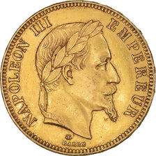 Coin, France, Napoleon III, 100 Francs, 1864, Paris, AU(55-58), Gold, KM:802.1