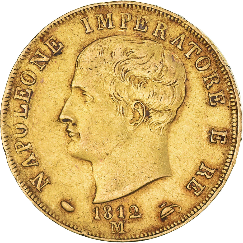 Moneta, DEPARTAMENTY WŁOSKIE, KINGDOM OF NAPOLEON, Napoleon I, 40 Lire, 1812