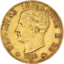 Moneta, DEPARTAMENTY WŁOSKIE, KINGDOM OF NAPOLEON, Napoleon I, 40 Lire, 1812