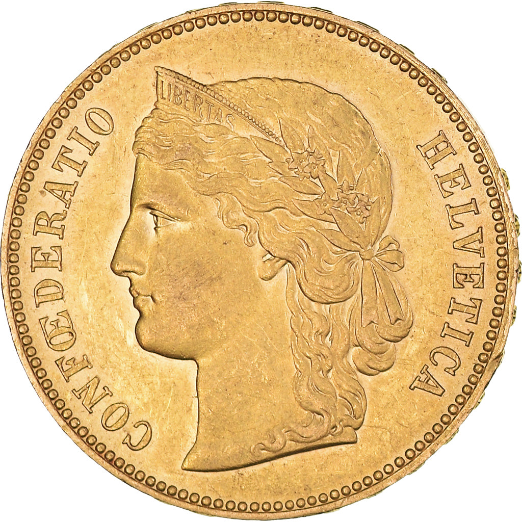 Coin, Switzerland, 20 Francs, 1892, Bern, MS(60-62), Gold, KM:31.3