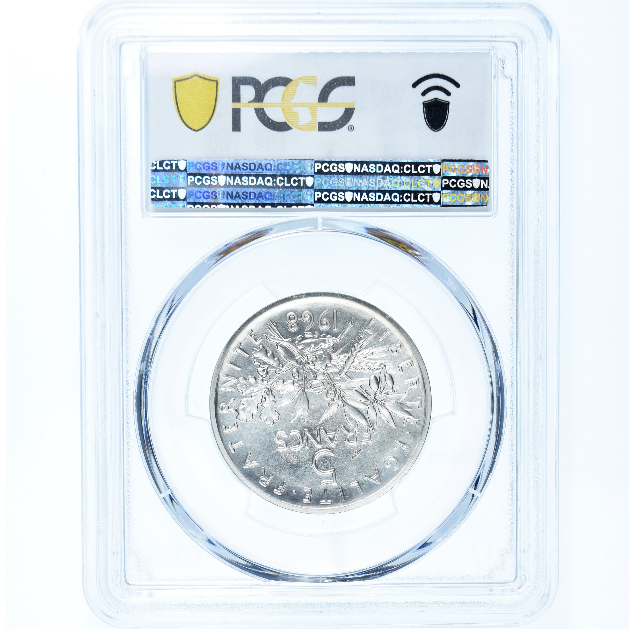 Coin, France, Piéfort, 5 Francs, 1968, Paris, PCGS, SP68, MS(65-70), Silver