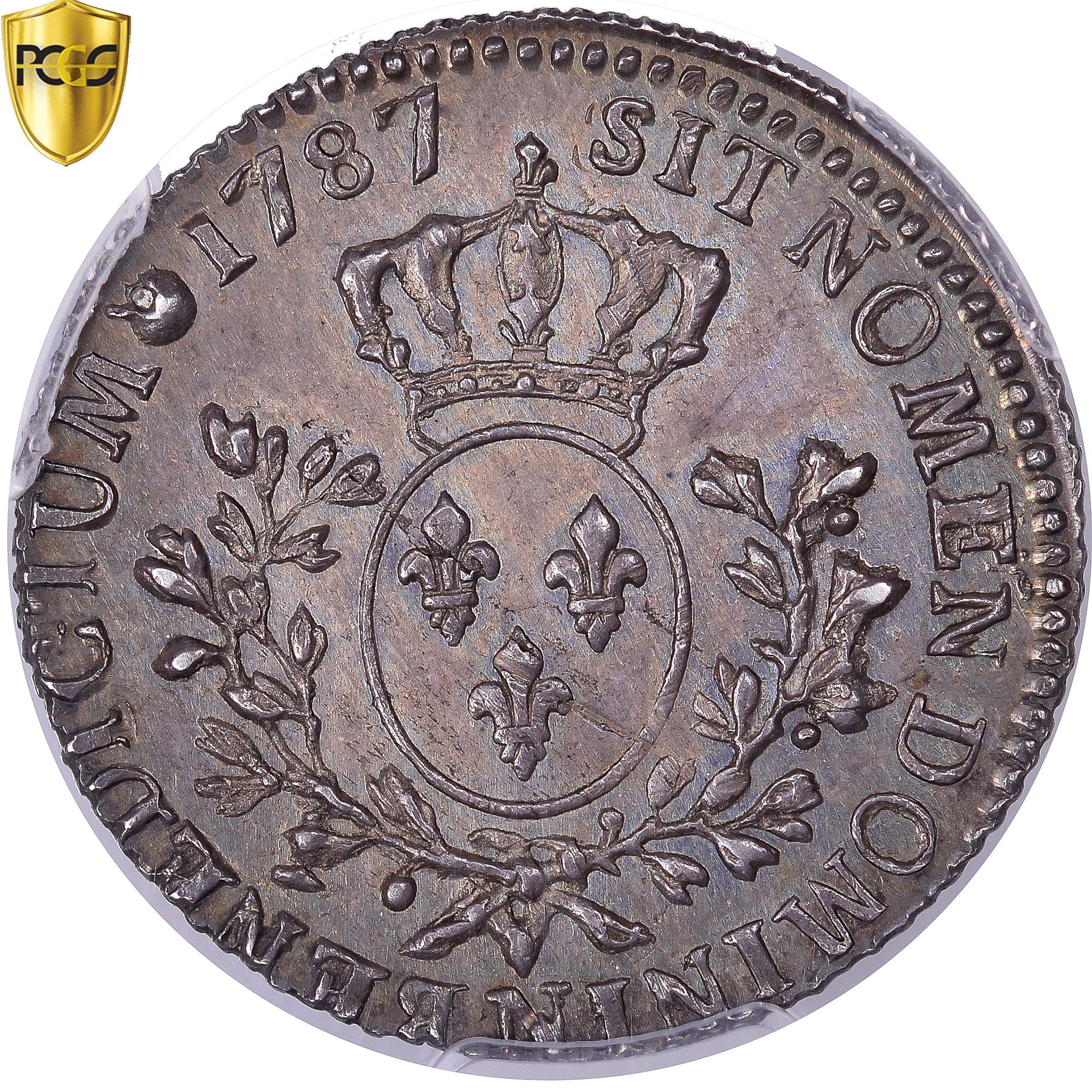Coin, France, Louis XVI, 1/5 Écu, 24 Sols, 1/5 ECU, 1787, Montpellier, PCGS
