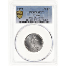 Coin, France, Franc, 1959, Paris, ESSAI, PCGS, SP67, MS(65-70), Nickel, KM:E98