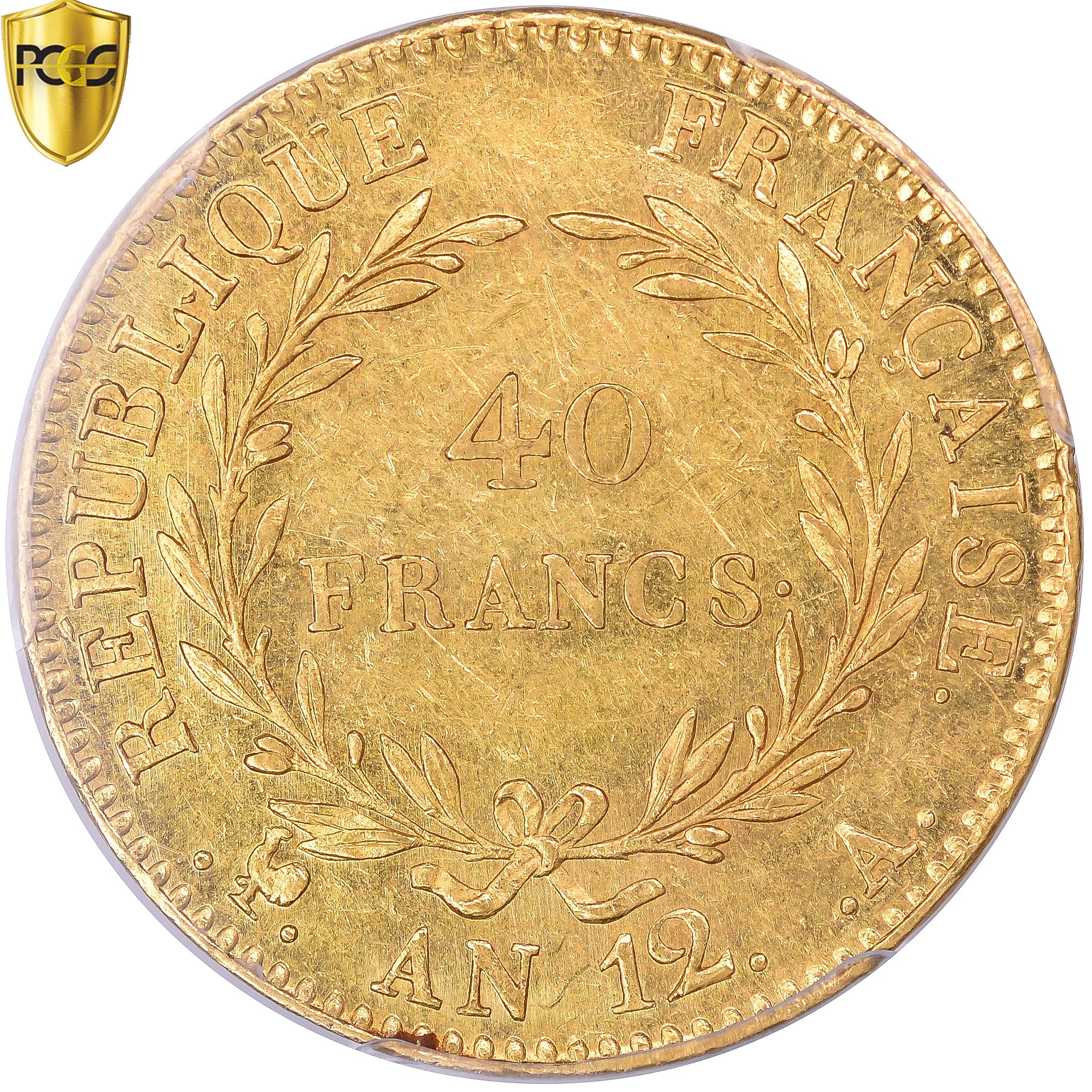 Monnaie, France, Napoleon I, 40 Francs, An 12, Paris, PCGS, AU55, SUP, Or