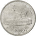 Coin, INDIA-REPUBLIC, 50 Paise, 2002, MS(63), Stainless Steel, KM:69