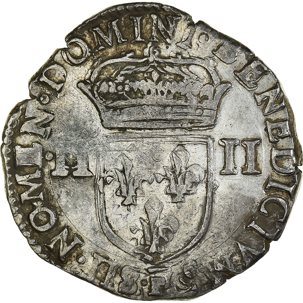 Coin, France, Henri IV, 1/4 d'écu à la croix feuillue de face, 1607, Angers