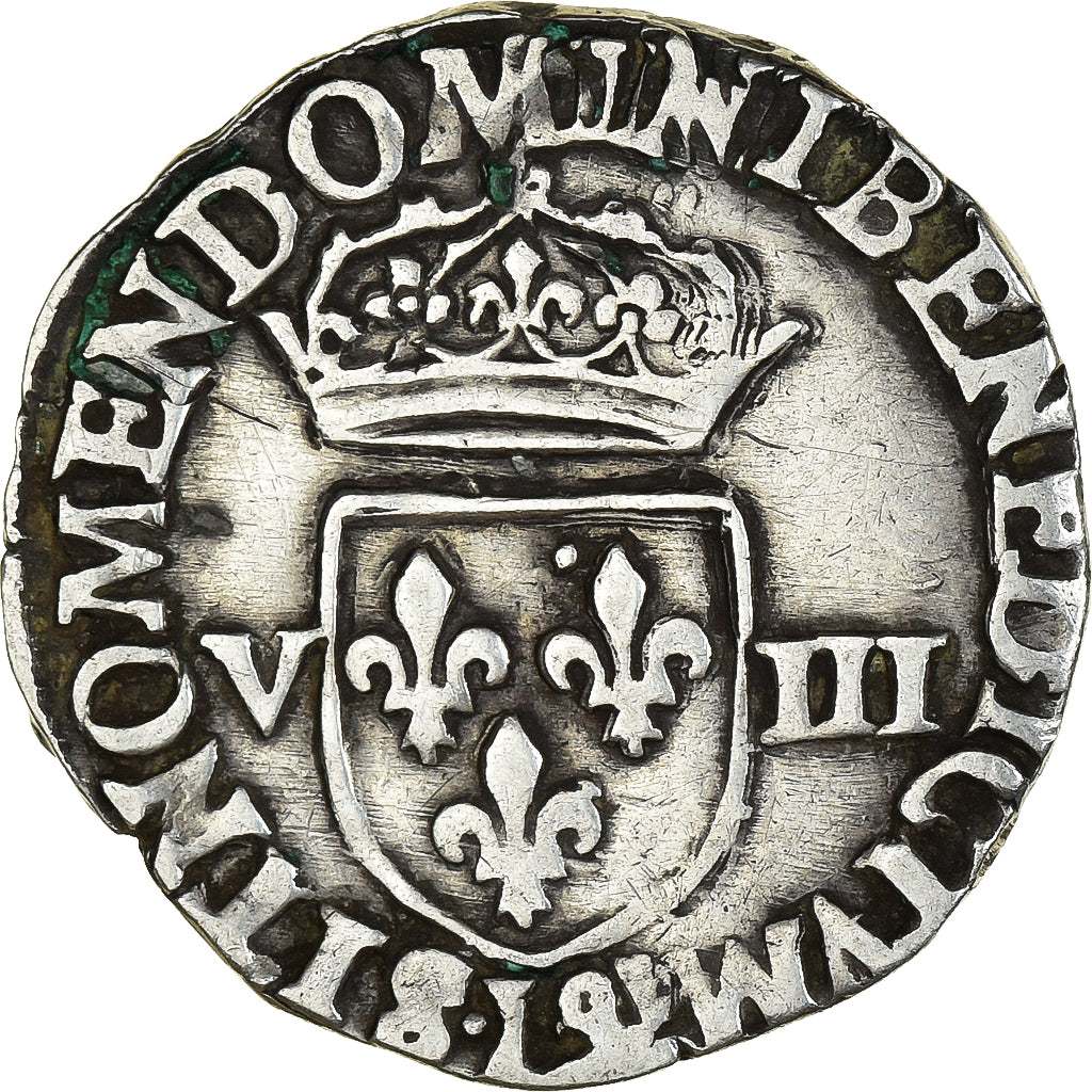 Coin, France, Henri III, 1/8 d'écu à la croix de face, 1584, Bayonne