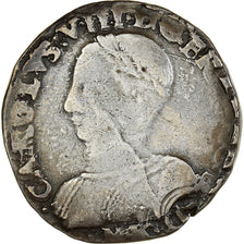 Coin, France, Charles IX, Teston, 1561, Bordeaux, VF(30-35), Silver