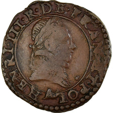 Moeda, França, Henri III, La Ligue, Double Tournois, Undated (1591-1592)
