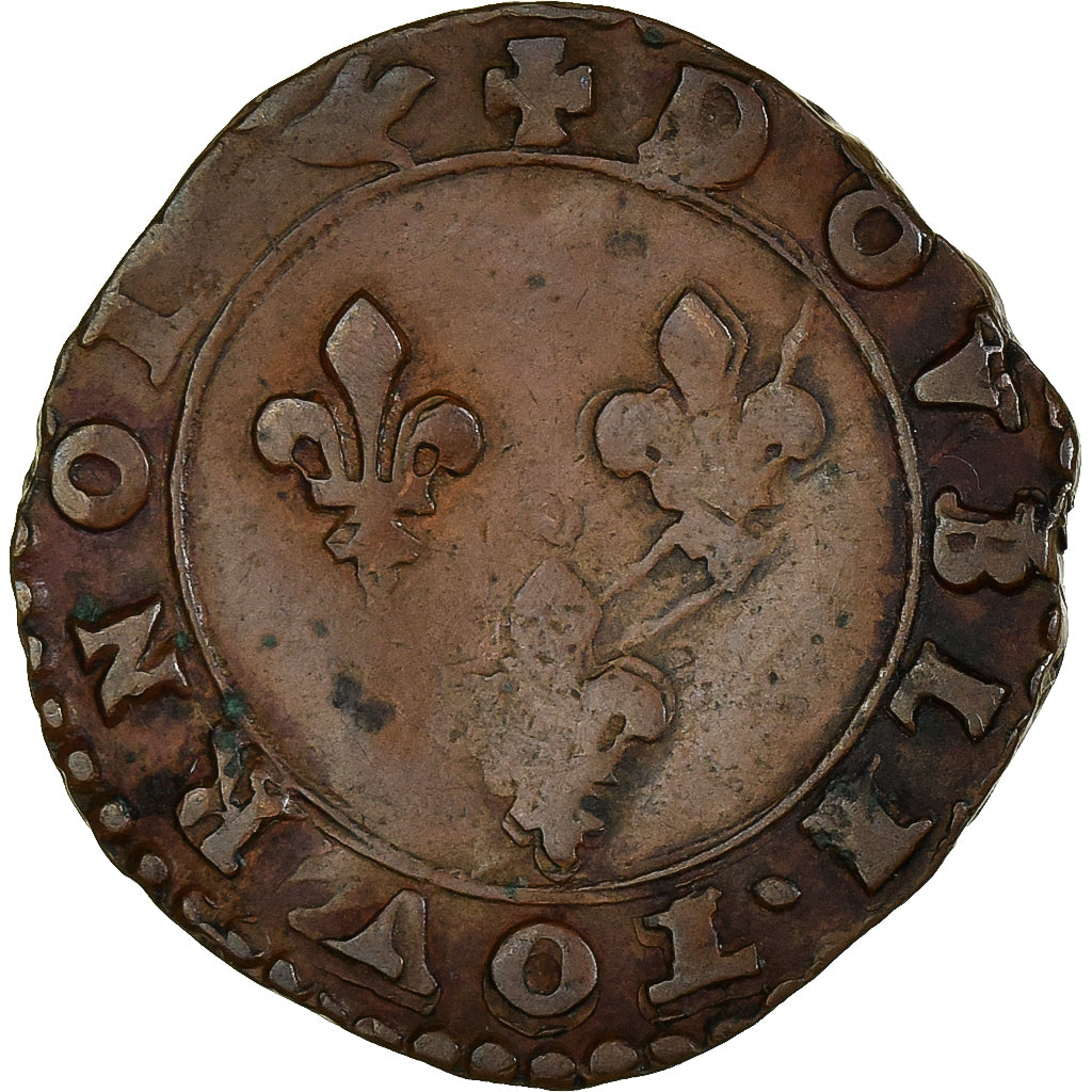 Moeda, França, Henri III, La Ligue, Double Tournois, Undated (1591-1592)