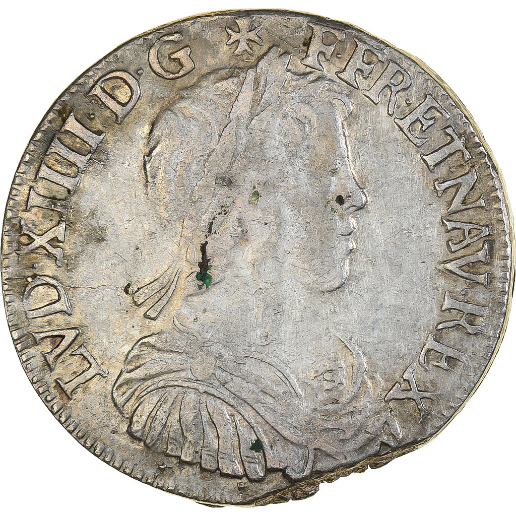 Moneta, Francia, Louis XIV, 1/2 Écu à la mèche longue, 1/2 Ecu, 1655