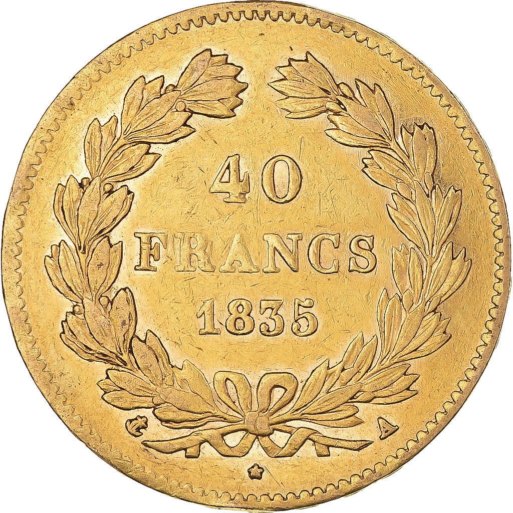 Munten, Frankrijk, Louis-Philippe, 40 Francs, 1835, Paris, ZF+, Goud, KM:747.1
