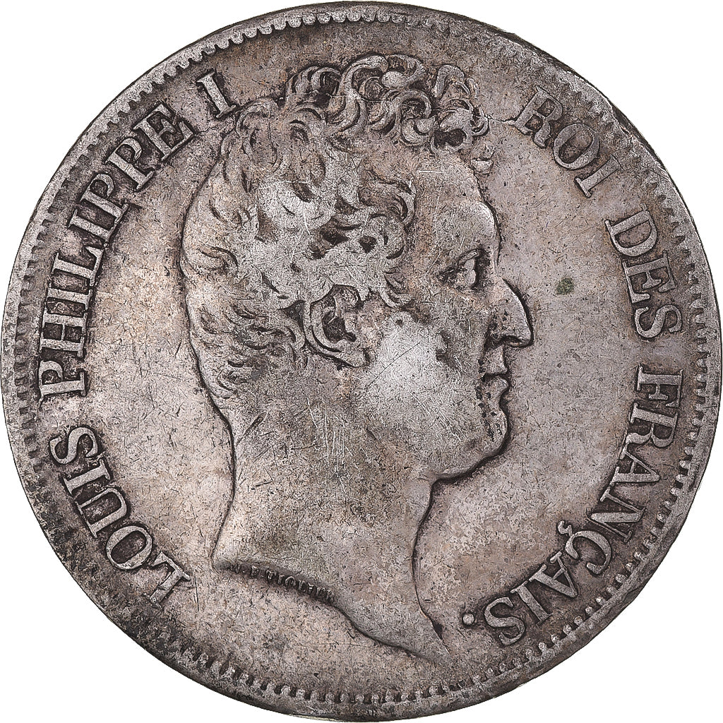 Moeda, França, Louis-Philippe, 5 Francs, 1831, Lille, VF(30-35), Prata