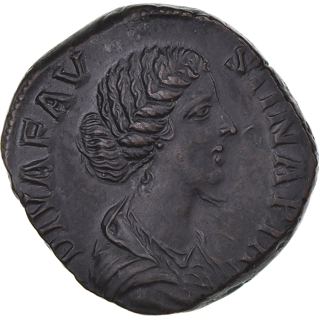Coin, Ancient Rome, Roman Empire (27 BC – AD 476), Faustina II, Sestertius