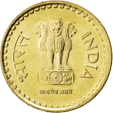 Coin, INDIA-REPUBLIC, 5 Rupees, 2009, MS(63), Nickel-brass, KM:373