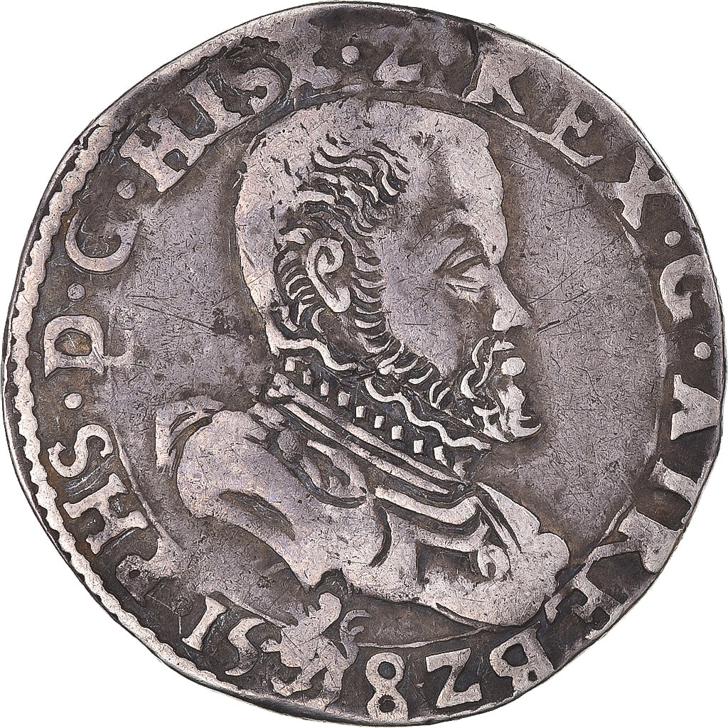 Monnaie, Pays-Bas espagnols, Artois, Philippe II, 1/5 Ecu, 1582, Arras, TTB