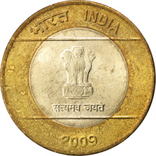 Coin, INDIA-REPUBLIC, 10 Rupees, 2009, MS(60-62), Bi-Metallic, KM:363