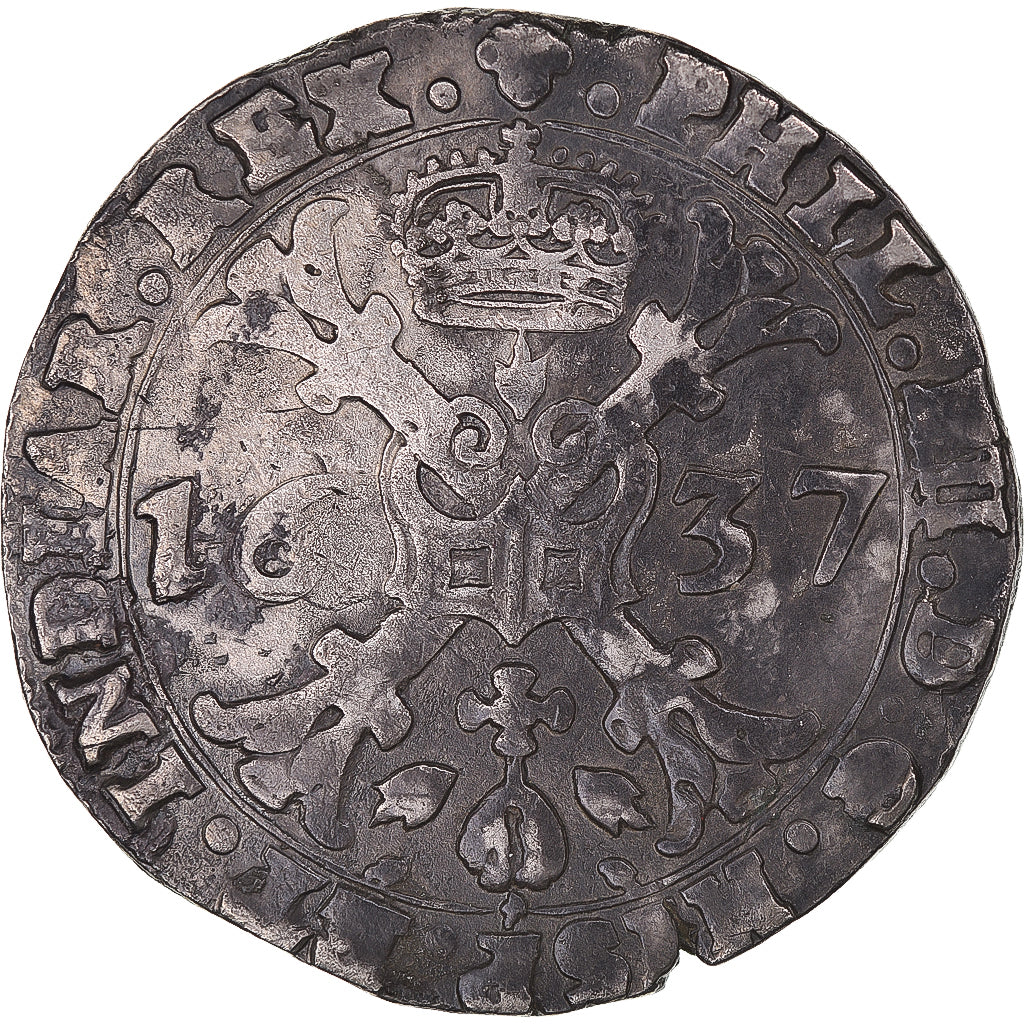 Coin, Spanish Netherlands, BRABANT, Philip IV, Patagon, 1637, Brussels