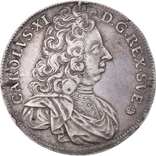 Coin, Sweden, Karl XI, 4 Mark, 1696, Stockholm, EF(40-45), Silver, KM:296