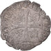 Coin, France, Henri IV, Douzain aux 2H, croix de face, 1595, Bayonne, VF(30-35)