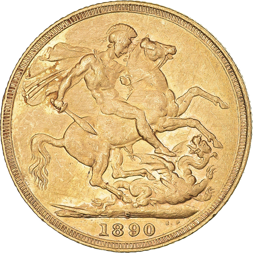 Coin, Australia, Victoria, Sovereign, 1890, Sydney, AU(50-53), Gold, KM:10