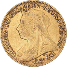 Monnaie, Grande-Bretagne, Victoria, 1/2 Sovereign, 1896, Londres, TB+, Or
