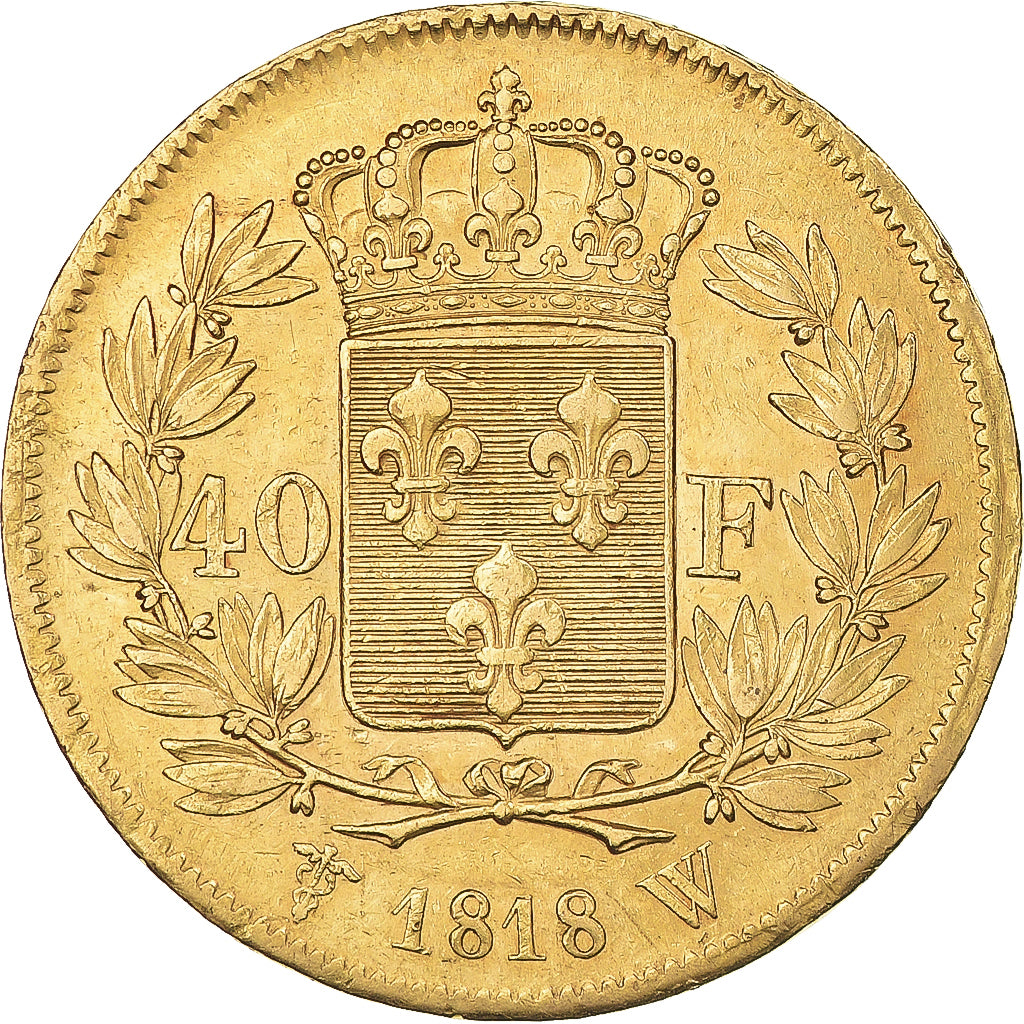 Munten, Frankrijk, Louis XVIII, 40 Francs, 1818, Lille, PR, Goud, KM:713.6