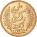 Moneda, Túnez, Ali Bey, 20 Francs, 1900, Paris, EBC, Oro, KM:227, Lecompte:455