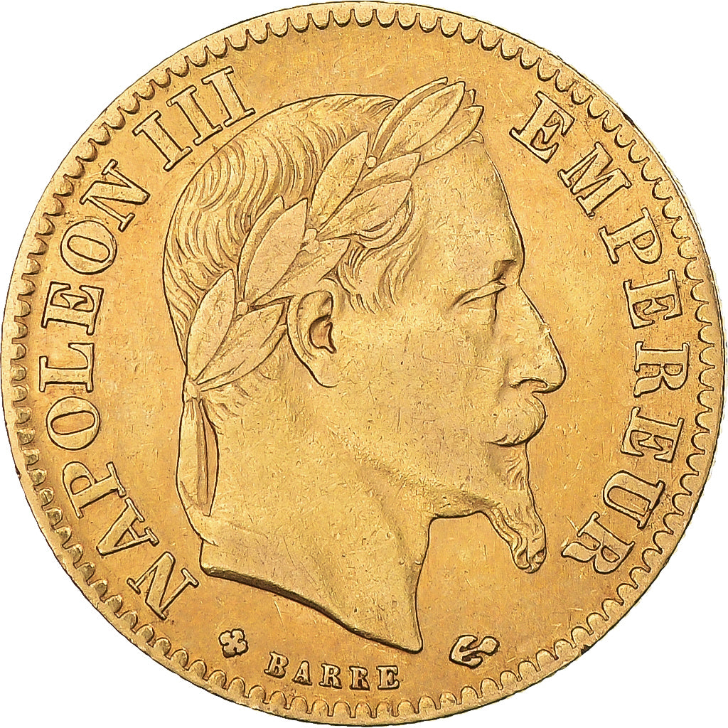 Münze, Frankreich, Napoleon III, 10 Francs, 1866, Strasbourg, SS, Gold