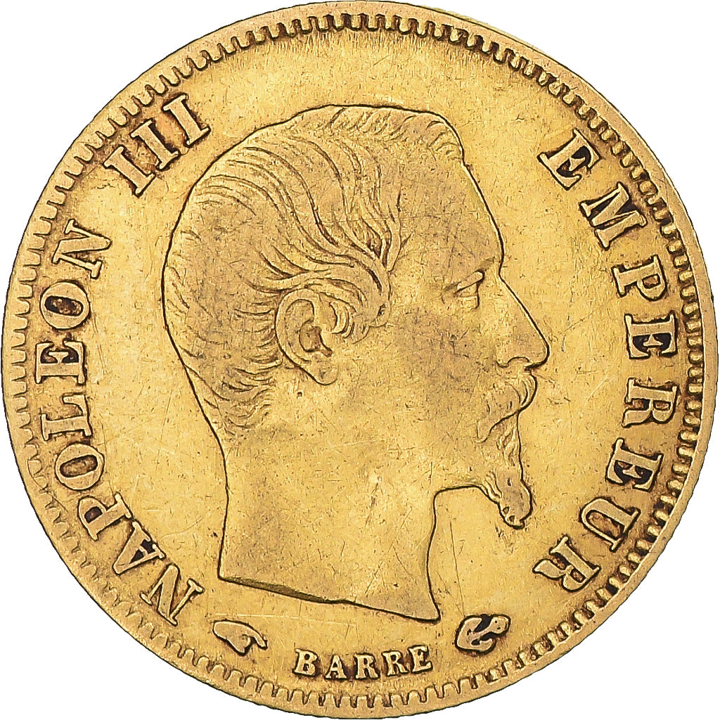 Moeda, França, Napoleon III, 5 Francs, 1859, Paris, EF(40-45), Dourado