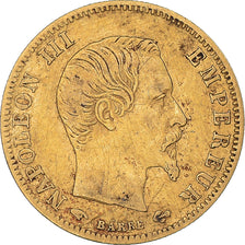 Moneda, Francia, Napoleon III, 5 Francs, 1859, Paris, MBC, Oro, KM:787.1, Le