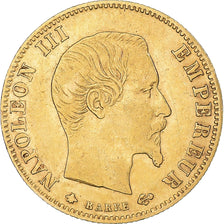 Moneda, Francia, Napoleon III, 5 Francs, 1860, Strasbourg, MBC+, Oro, KM:787.2